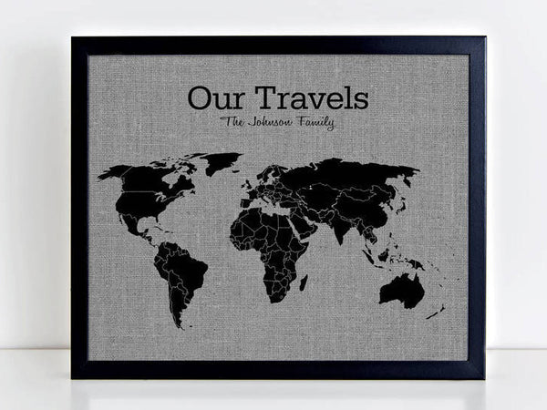 'Our Travels' World Pushpin Map