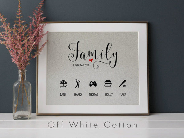 Family Print with Icons