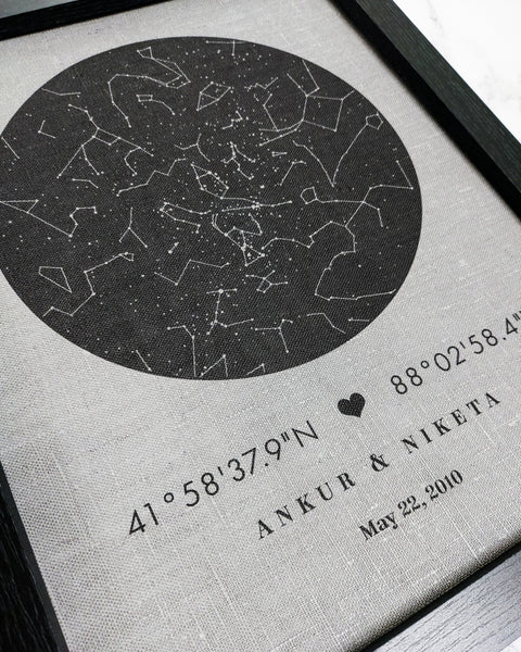 Constellation Map With Coordinates & Heart