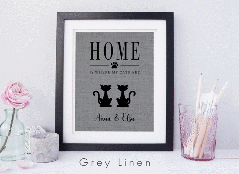 Pet Lovers Gift 'Home is where my cats are'