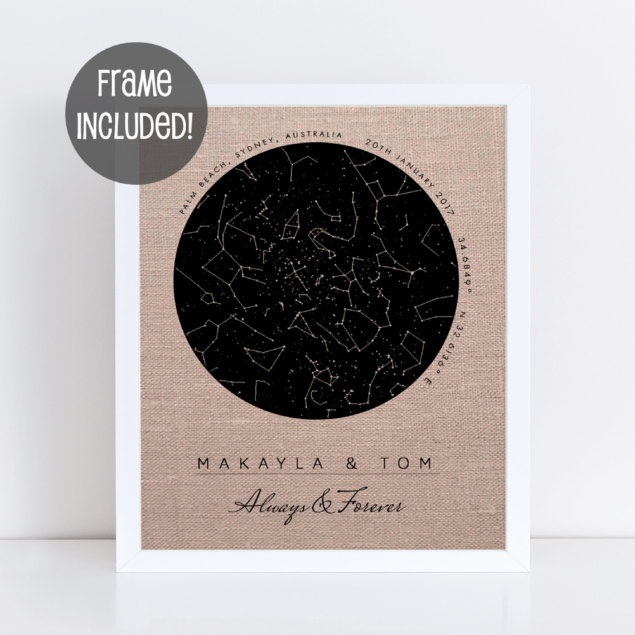 Constellation Map With Circular Wording