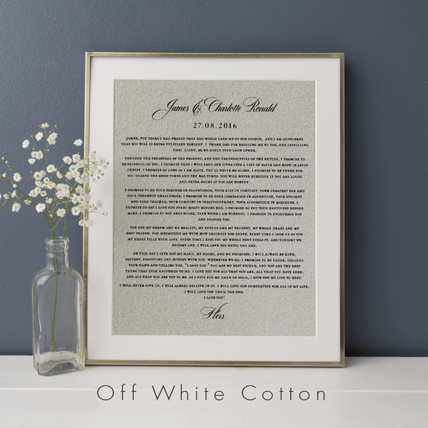 Wedding Vows Print (uppercase)