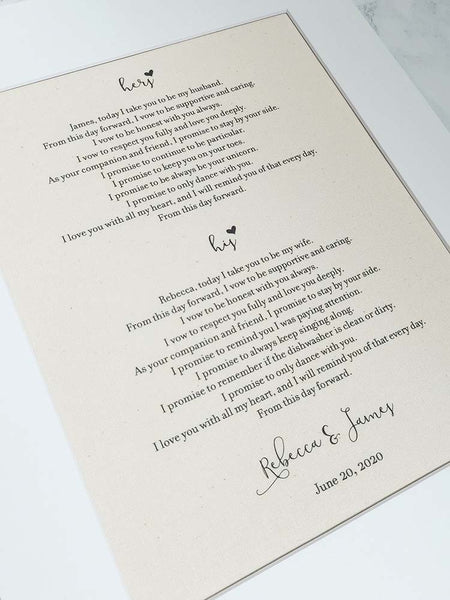 Wedding Vows Print (lowercase)