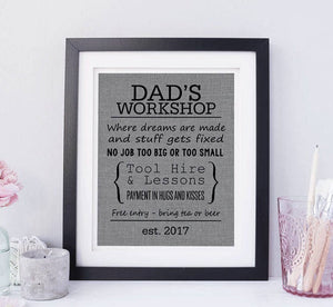 'Dad's Workshop' Sign