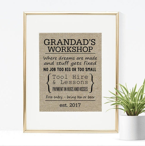 'Dad's Workshop' Sign