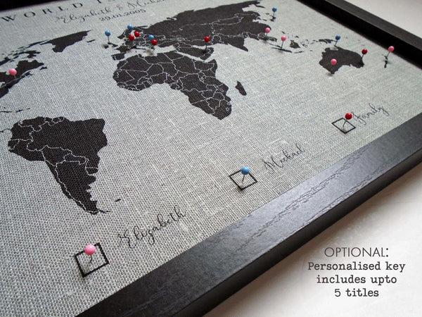 'The Places We've Been' World Pushpin Map