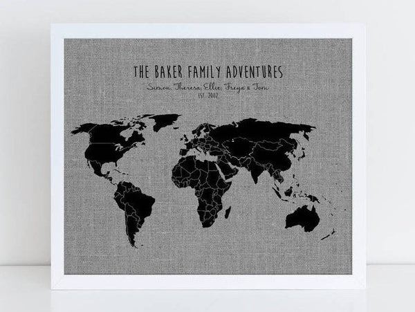 'Family Adventures' World Pushpin Map