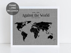 'You + Me Against The World' World Pushpin Map