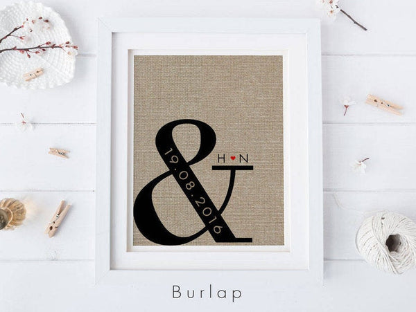 Giant Ampersand with Initials & Date