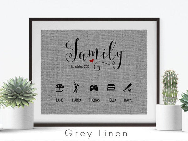 Family Print with Icons