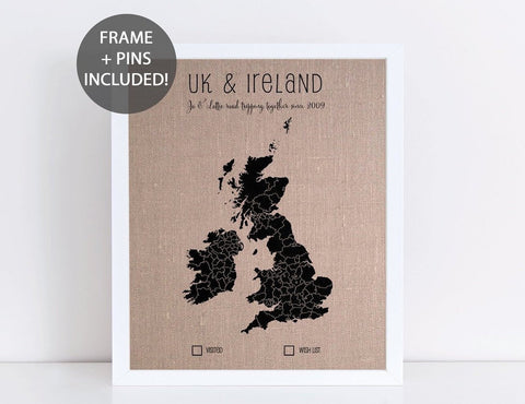 'UK & Ireland' Pushpin Map