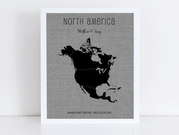 'North America' Pushpin Map