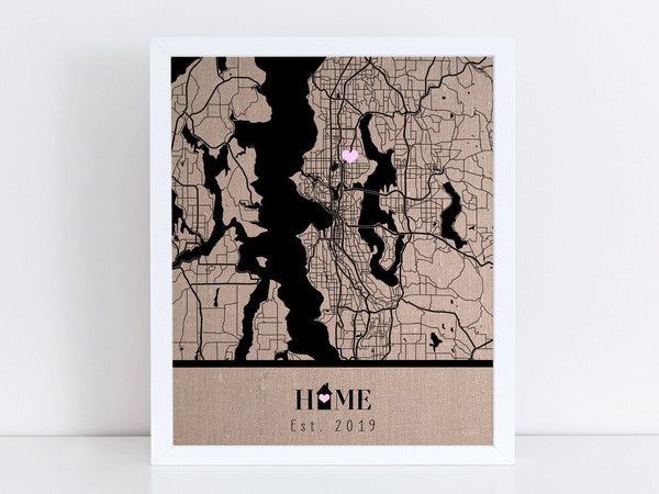 'HOME' Personalised Line Map