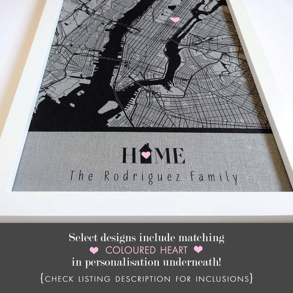 'HOME' Personalised Line Map