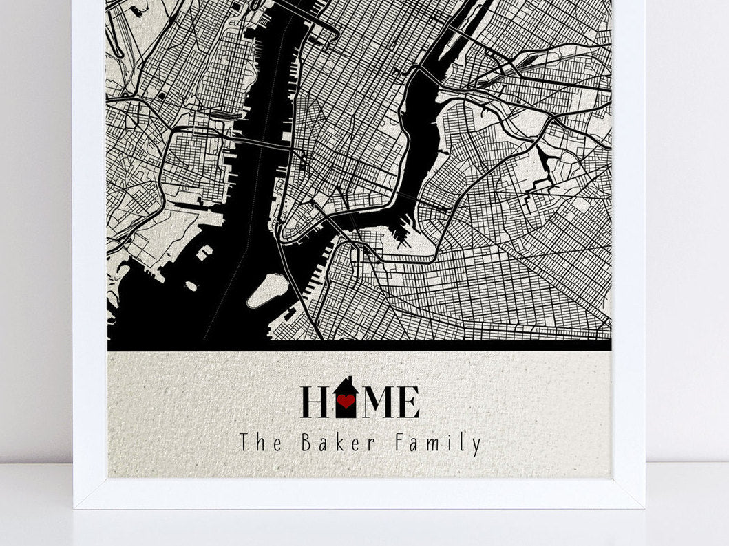 'HOME' Personalised Line Map